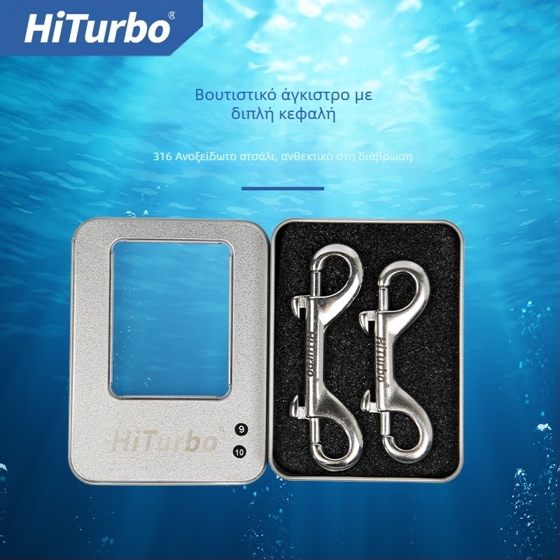 Γάντζος HiTurbo διπλής κεφαλής για καταδυτικό τουρισμό, αντιδιαβρωτικός, ανθεκτικός στη φθορά, γάντζο διπλής κεφαλής από ανοξείδωτο ατσάλι 316
