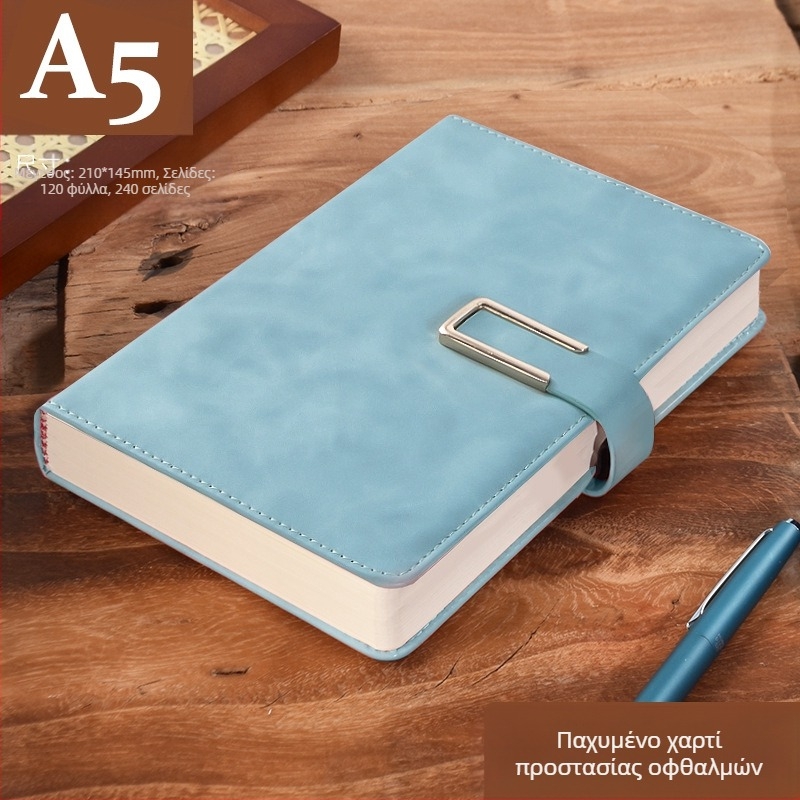 Σημειωματάριο από παχύ δέρμα με αγκράφα για επιχειρηματίες, απλούς φοιτητές, 5 βιβλία για συσκέψεις