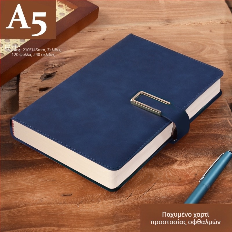 Σημειωματάριο από παχύ δέρμα με αγκράφα για επιχειρηματίες, απλούς φοιτητές, 5 βιβλία για συσκέψεις