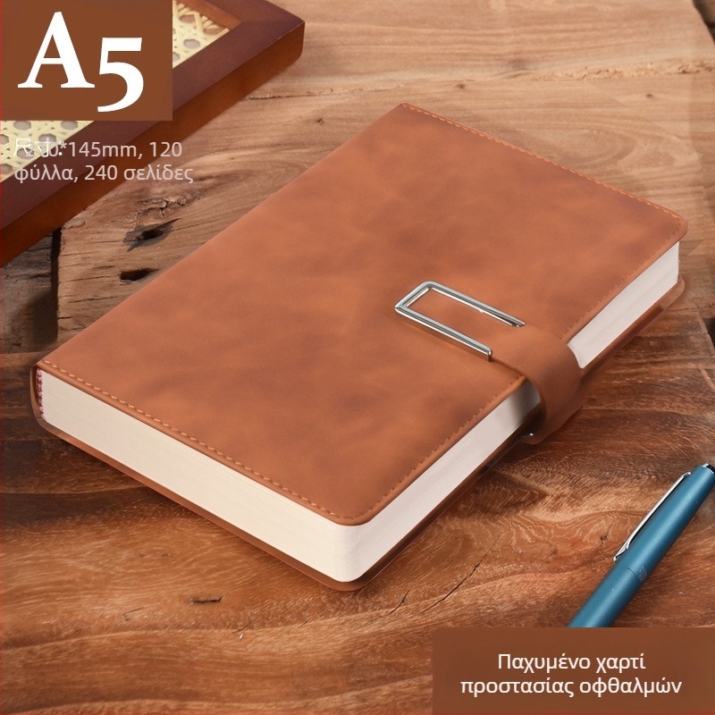 Σημειωματάριο από παχύ δέρμα με αγκράφα για επιχειρηματίες, απλούς φοιτητές, 5 βιβλία για συσκέψεις