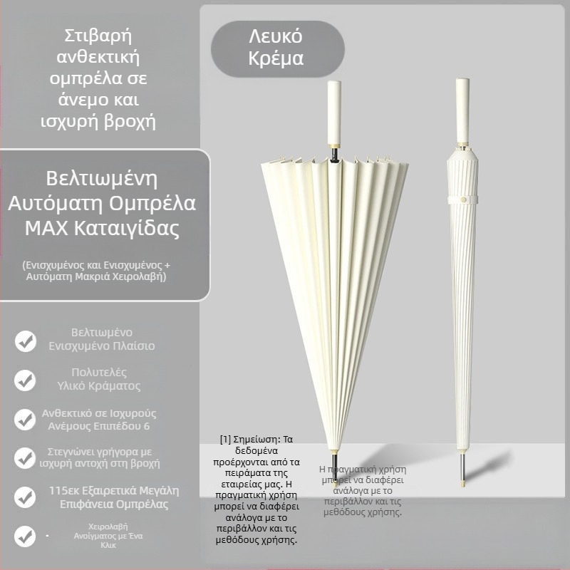 24 ομπρέλες οστών αυτόματη ομπρέλα μεγάλη υπερμεγέθης εργοστασιακή χονδρική ευθεία ομπρέλα με μακριά λαβή, ηλιόλουστη και βροχερή, διπλής χρήσης λογότυπο