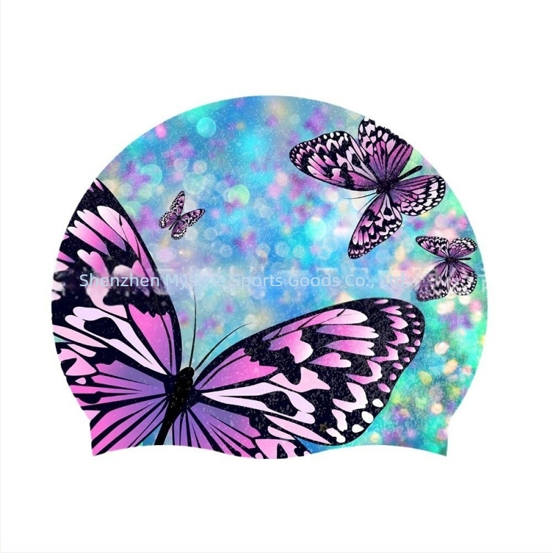 Σκούφος Κολύμβησης Ενηλίκων Amazon Color Butterfly Σκούφος Κολύμβησης Γυναικείο Μακριά Μαλλιά Σιλικόνης Σκούφο Κολύμβησης Γυναικείο Μακριά Μαλλιά Μεγεθυμένο