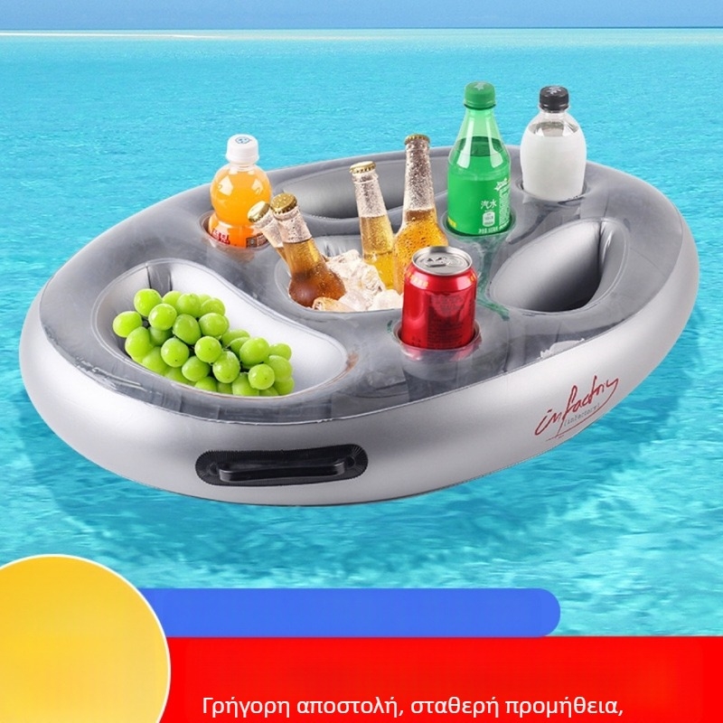 Amazon Hot Sale PVC Φουσκωτή Ποτηροθήκη Ποτηροθήκη Πορώδης Ποτηροθήκη Φρούτων Πιάτο Κρασιού για Πάρτι που Επιπλέει στο Νερό