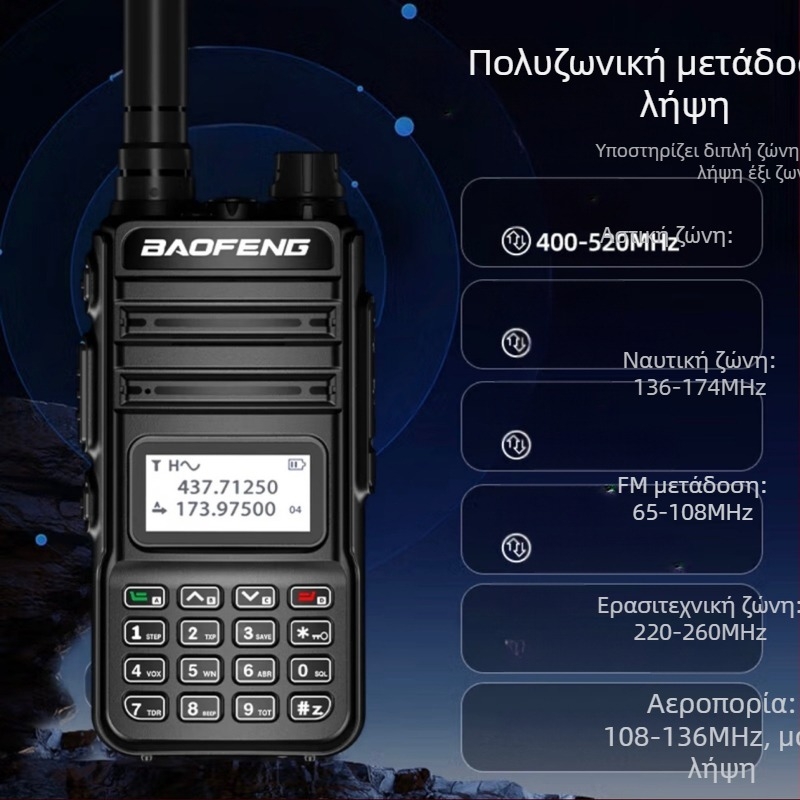 Το νέο φορητό ραδιοτηλέφωνο Baofeng υψηλής ισχύος άμεσης φόρτισης FM διπλής διατομής για εργοτάξια αυτοοδήγησης, φορητό ξενοδοχείο χονδρικής