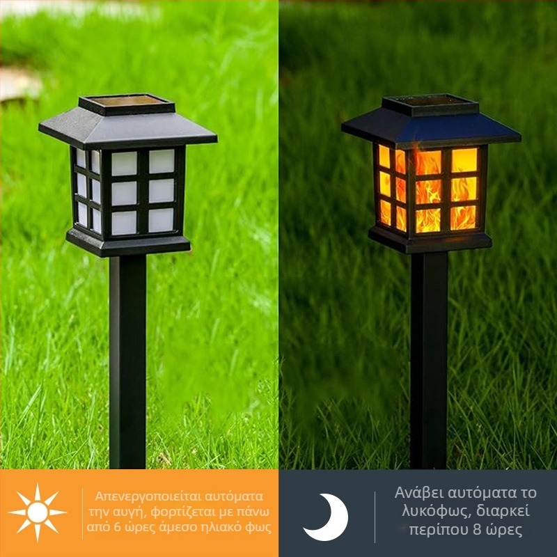 Ηλιακά φώτα φώτα γκαζόν εξωτερικά φώτα δαπέδου φώτα φλόγας φώτα σπιτιού φώτα τοπίου φώτα βίλας κήπου αυτόματα