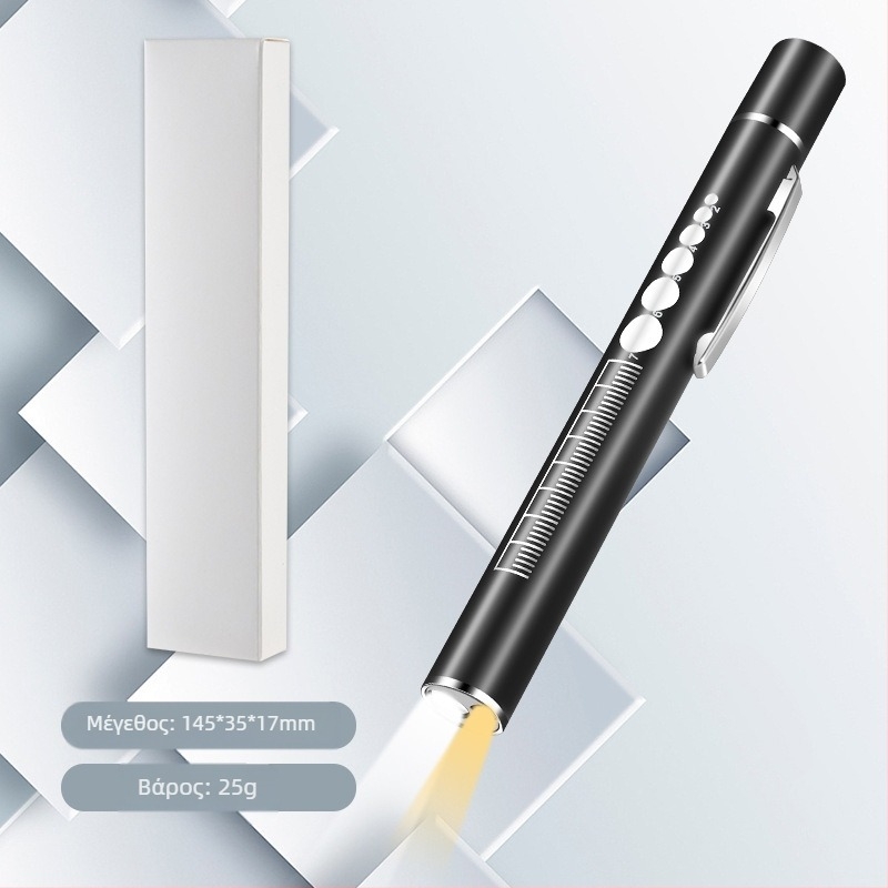 Διπλή πηγή φωτός λάμπα στυλό κόρης επαναφορτιζόμενη από ανοξείδωτο χάλυβα ιατρικής στοματικής εξέτασης LED λάμπα στυλό φακός για γιατρό νοσοκόμα