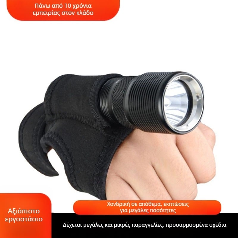 Σετ φακών κατάδυσης Trustfire, φακός βαθιάς κατάδυσης με οπίσθια τοποθέτηση, σετ καταδύσεων με φως δακτύλου και φωτισμό LED