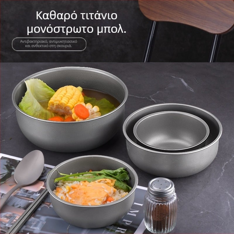 Μπολ από καθαρό τιτάνιο Factory Outlet για υπαίθριες κατασκηνώσεις, μπολ από τιτάνιο, επιτραπέζια σκεύη για το πεδίο, φορητό μπολ από τιτάνιο σε στοίβα