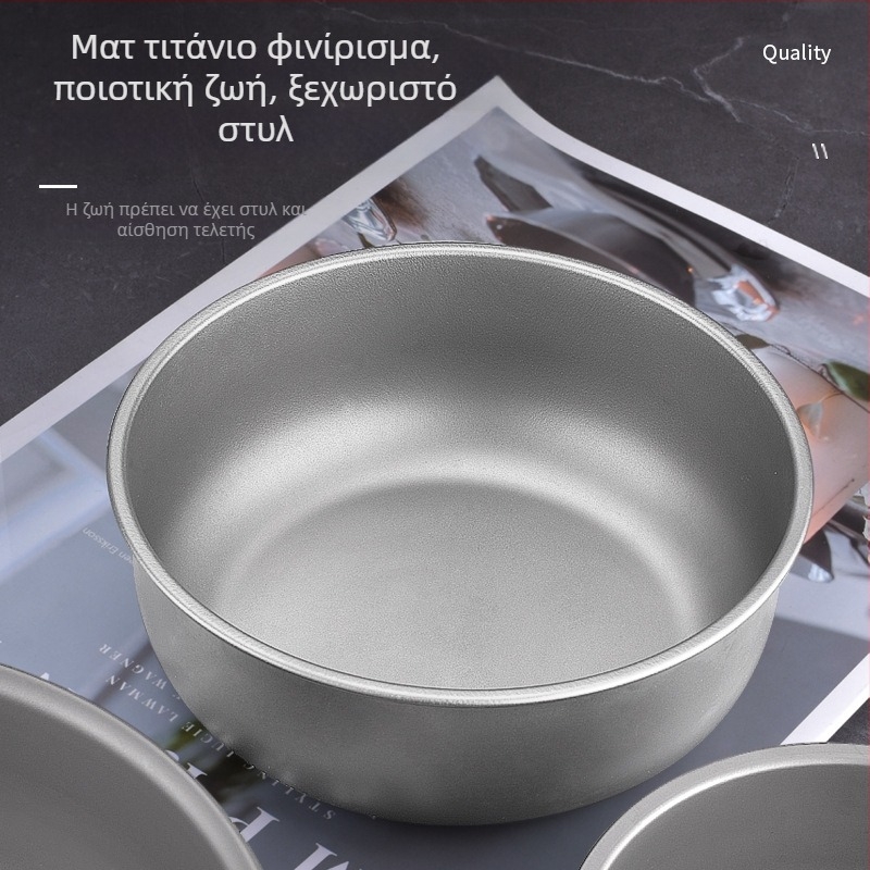 Μπολ από καθαρό τιτάνιο Factory Outlet για υπαίθριες κατασκηνώσεις, μπολ από τιτάνιο, επιτραπέζια σκεύη για το πεδίο, φορητό μπολ από τιτάνιο σε στοίβα