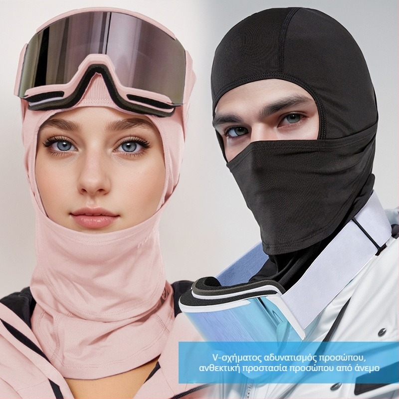 Χειμερινή μάσκα σκι εξωτερικού χώρου μοτοσικλέτας αντιανεμική, ανθεκτική στο κρύο, ζεστή, κάλυμμα κεφαλής ιππασίας με επένδυση fleece, μαντήλι προσώπου για άνδρες