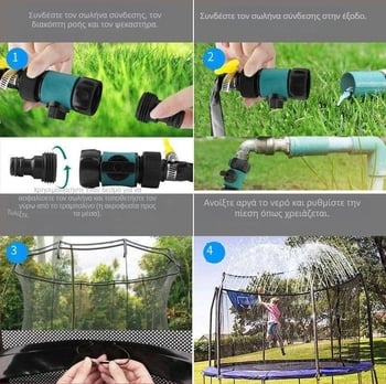 Διασυνοριακός ψεκαστήρας τραμπολίνο με νερό, τραμπολίνο με ψεκαστήρα κήπου, εργαλείο άρδευσης ψύξης κήπου