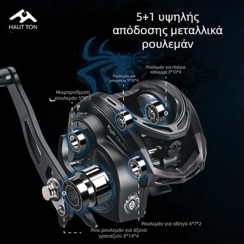 Τροχός ψαρέματος Hao Dun Black Thunder Strong Water Drop Light Thunder Heavy Thunder Universal 7KG Braking Force Single Rocker 51 Luya