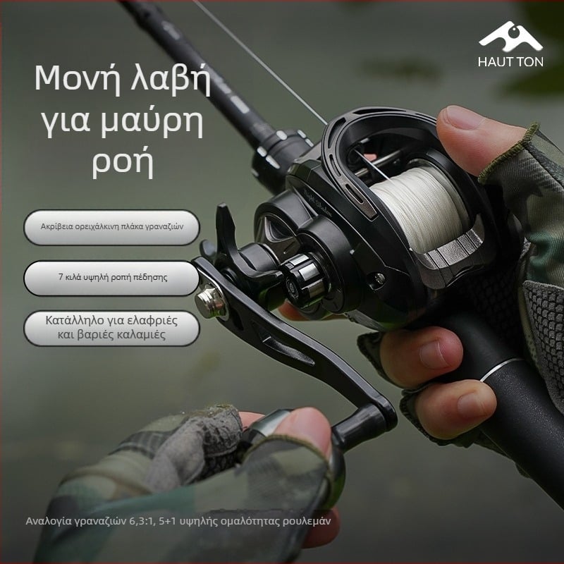 Τροχός ψαρέματος Hao Dun Black Thunder Strong Water Drop Light Thunder Heavy Thunder Universal 7KG Braking Force Single Rocker 51 Luya