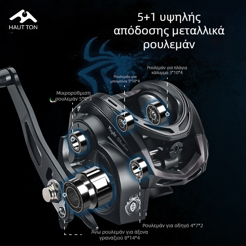 Τροχός ψαρέματος Hao Dun Black Thunder Strong Water Drop Light Thunder Heavy Thunder Universal 7KG Braking Force Single Rocker 51 Luya