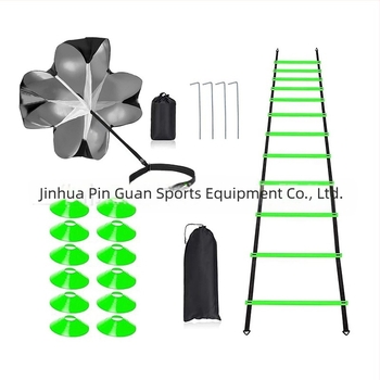 Ποδόσφαιρο προπόνησης Agile Ladder με λογότυπο δίσκου, μαλακή ομπρέλα αντίστασης, στολή προπόνησης για άλματα, ευέλικτη σκάλα με σχοινί, στολή προπόνησης