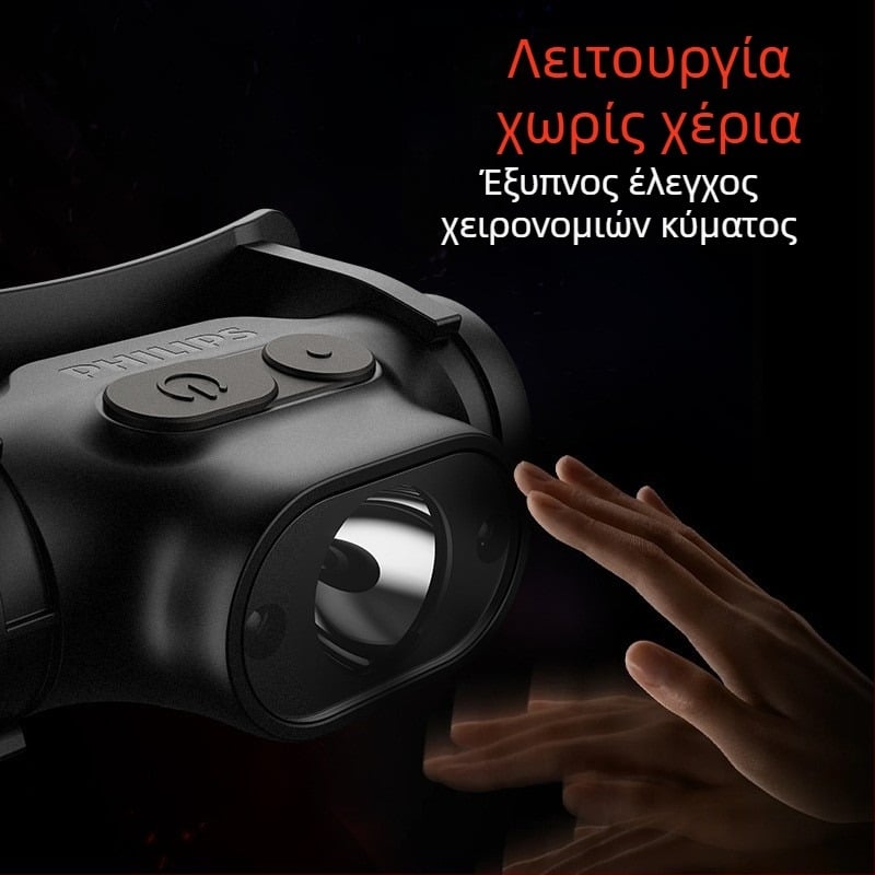 Διασυνοριακός προβολέας Philips Sfl1851 με εξαιρετικά ελαφρύ έξυπνο αισθητήρα, εξωτερικός, πεζοπορία, κάμπινγκ, στυλ Patrol, τοποθετημένος στο κεφάλι