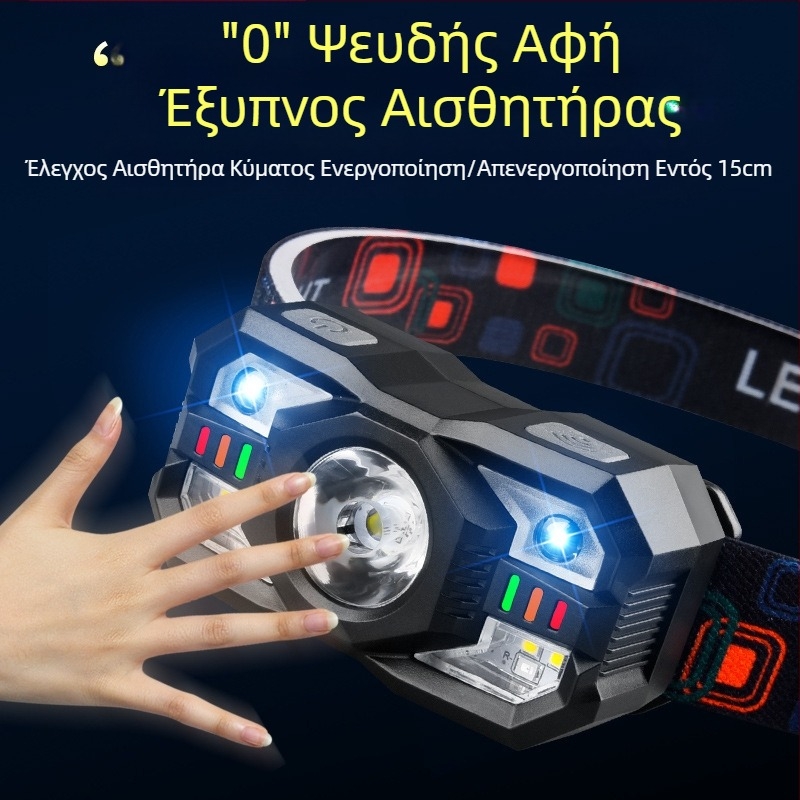 Εκ μέρους της έκρηξης ισχυρού φωτός προβολέα έξυπνης επαγωγής πολυλειτουργικής εξωτερικής νυχτερινής αλιείας φορητής επαναφορτιζόμενης λάμπας ανθρακωρύχου εργασίας μεγάλης εμβέλειας