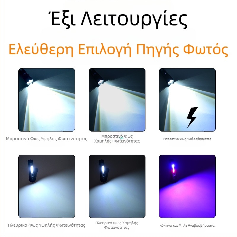 Νέος διασυνοριακός φακός εξωτερικού χώρου 118 με ισχυρό φως P50 με τηλεσκοπικό ζουμ και κλιπ υψηλής ισχύος για στυλό, κόκκινο και μπλε φλας, φακός A76