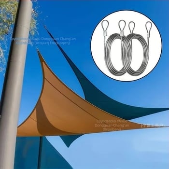 Συρματόσχοινο από ανοξείδωτο ατσάλι με επικάλυψη από καουτσούκ, ανθεκτικό άπλωμα για εξωτερικούς χώρους, εσωτερικούς χώρους, γενικής χρήσης, συρματόσχοινο