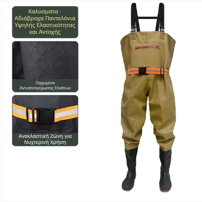 Ρούχα ψαρέματος με μεγάλη τσέπη στο στήθος, χοντρά εσώρουχα μέχρι το μισό μήκος και ρούχα ψαρέματος στο στήθος, παντελόνια θαλάσσης, νέα ρούχα για λάκκους, εσώρουχα