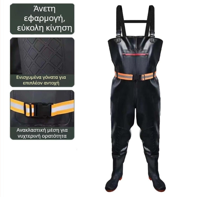 Ρούχα ψαρέματος με μεγάλη τσέπη στο στήθος, χοντρά εσώρουχα μέχρι το μισό μήκος και ρούχα ψαρέματος στο στήθος, παντελόνια θαλάσσης, νέα ρούχα για λάκκους, εσώρουχα