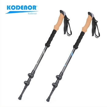 Kedeno Outdoor Kdn-001 Μπαστούνι πεζοπορίας από ανθρακονήματα, τηλεσκοπικό, τριών τμημάτων, με εξωτερική κλειδαριά, πτυσσόμενο, ελαφρύ μπαστούνι πεζοπορίας