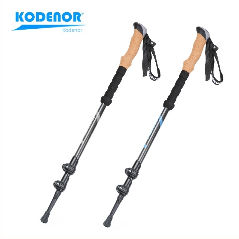 Kedeno Outdoor Kdn-001 Μπαστούνι πεζοπορίας από ανθρακονήματα, τηλεσκοπικό, τριών τμημάτων, με εξωτερική κλειδαριά, πτυσσόμενο, ελαφρύ μπαστούνι πεζοπορίας