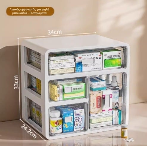 Φαρμακείο Οικιακό Φάρμακο Κουτί Αποθήκευσης Φαρμάκων Φαρμακείο Οικιακό Μεγάλης Χωρητικότητας Πολυστρωματικό Συρτάρι Τύπου Ιατρικό Μικρό Φαρμακείο