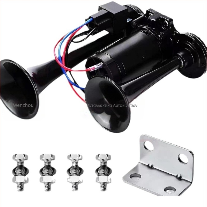 Μονοκόμματη ηλεκτρική κόρνα αέρα 12v 24V εξαιρετικά δυνατή 135 dB τροποποιημένου αυτοκινήτου, φορτηγού, μοτοσικλέτας, βενζίνης Universal