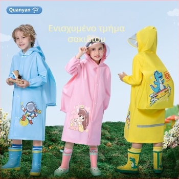 Παιδικό αδιάβροχο για μωρά, νηπιαγωγείο, μαθητής δημοτικού σχολείου, πόντσο με κάθισμα σχολικής τσάντας, αγόρια, κορίτσια, αδιάβροχο, χονδρική πώληση