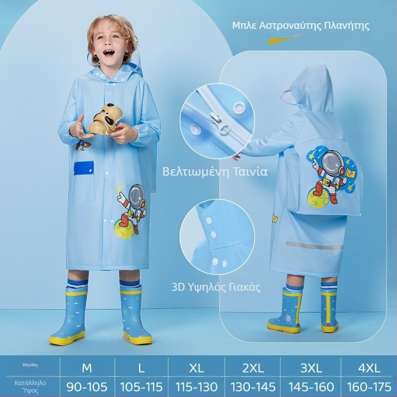 Παιδικό αδιάβροχο για μωρά, νηπιαγωγείο, μαθητής δημοτικού σχολείου, πόντσο με κάθισμα σχολικής τσάντας, αγόρια, κορίτσια, αδιάβροχο, χονδρική πώληση