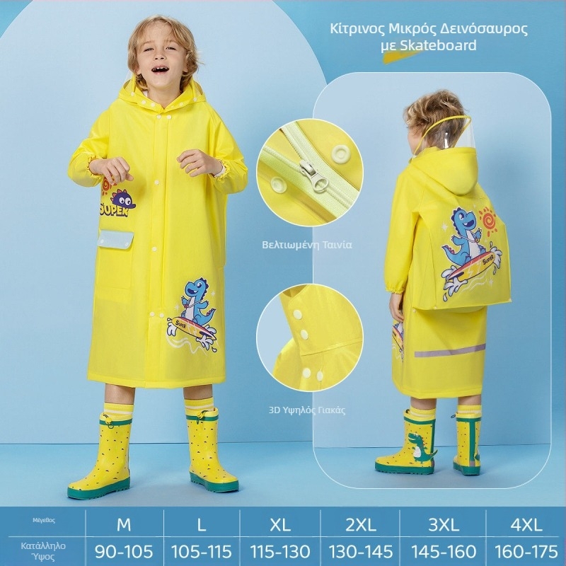Παιδικό αδιάβροχο για μωρά, νηπιαγωγείο, μαθητής δημοτικού σχολείου, πόντσο με κάθισμα σχολικής τσάντας, αγόρια, κορίτσια, αδιάβροχο, χονδρική πώληση