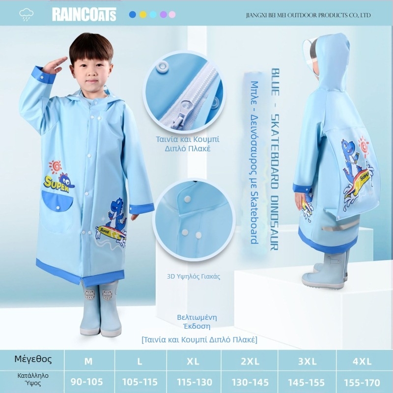 Παιδικό αδιάβροχο για μωρά, νηπιαγωγείο, μαθητής δημοτικού σχολείου, πόντσο με κάθισμα σχολικής τσάντας, αγόρια, κορίτσια, αδιάβροχο, χονδρική πώληση
