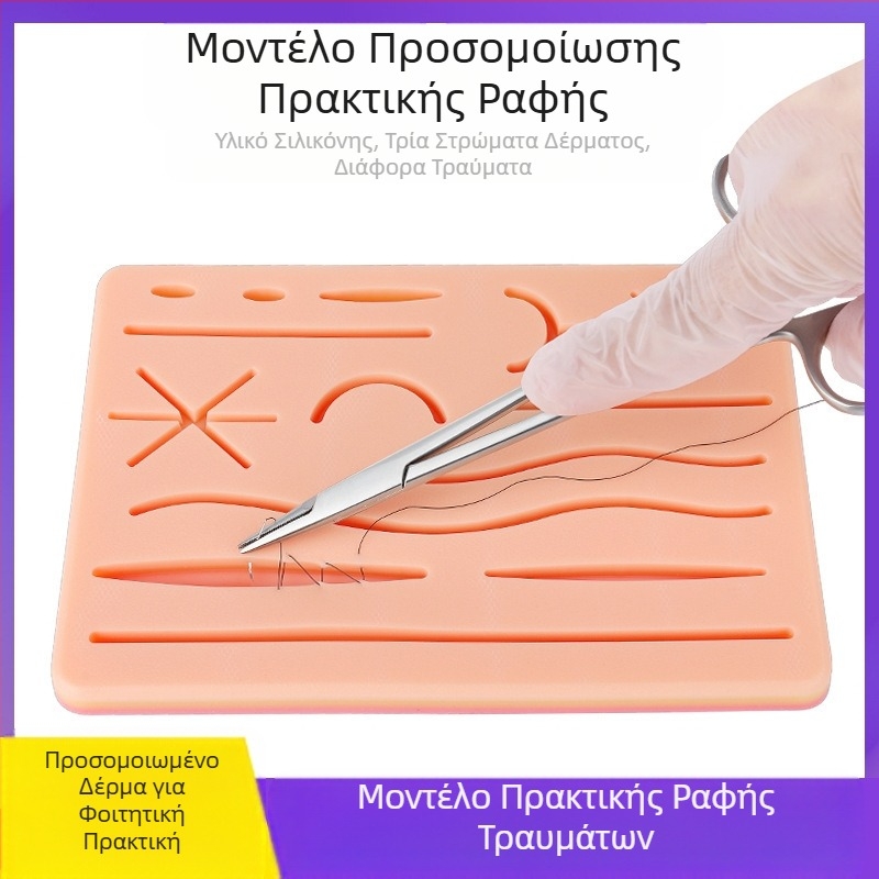 Μονάδα ραφής πολλαπλών τραυμάτων σιλικόνης για άσκηση σιλικόνης δέρματος χειρουργού, μοντέλο άσκησης αεροπλάνου για τραύμα διπλής χρήσης τύπου