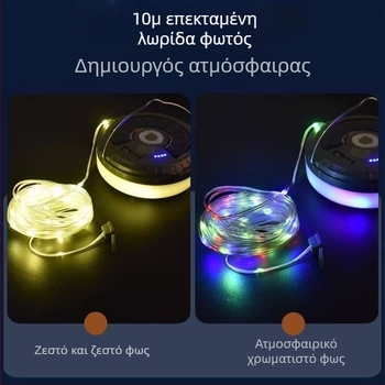 Διασυνοριακή ηλιακή λάμπα κάμπινγκ LED, εξωτερική αδιάβροχη ταινία, λάμπα με κορδόνι, μεγάλης αντοχής λάμπα σκηνής, φορητή λάμπα κάμπινγκ