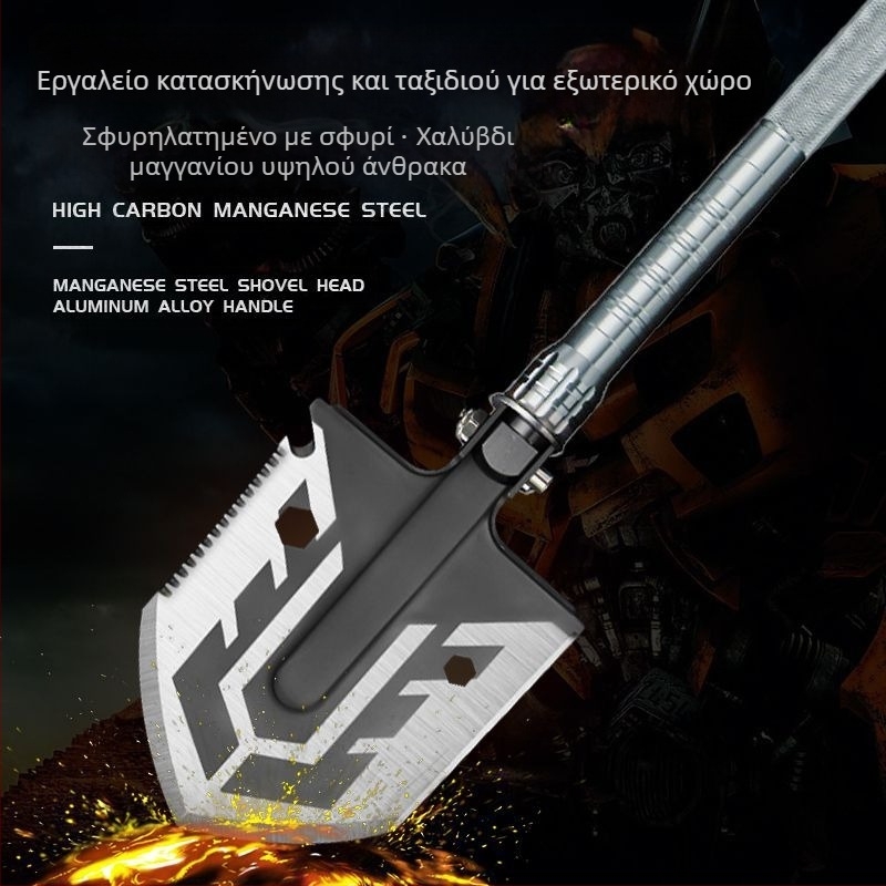 Μικρό σφουγγάρι εξωτερικού χώρου πολυλειτουργικό μαγγανίου χάλυβα πτυσσόμενο στρατιωτικό φτυάρι κάμπινγκ ορειβασία άγρια αλιεία φτυάρι φτυάρι
