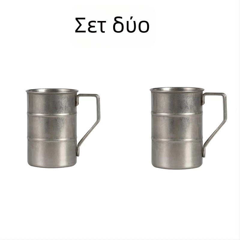 Ρετρό βιομηχανικό ποτήρι μπύρας στυλ 304 από ανοξείδωτο ατσάλι, οικιακό ποτήρι νερού, δημιουργικό, υπαίθριο κάμπινγκ, φλιτζάνι