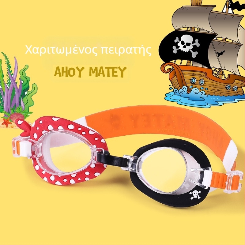 Διασυνοριακά χαριτωμένα παιδικά γυαλιά κολύμβησης σιλικόνης με κινούμενα σχέδια για αγόρια και κορίτσια στην πισίνα, εξοπλισμός κατάδυσης για εκπαίδευση κολύμβησης