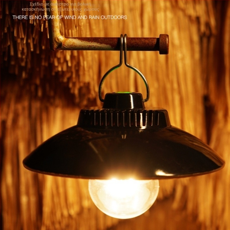 Νέο διασυνοριακό φως κάμπινγκ LED με ζεστό φως, ατμόσφαιρα, ενσωματωμένη μπαταρία με γάντζο, φως κάμπινγκ φόρτισης TYPEC