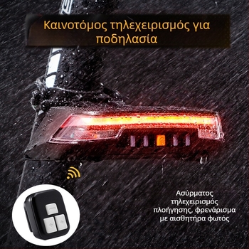 Έξυπνο πίσω φως φρένου ποδηλάτου ασύρματο τηλεχειριστήριο ελέγχου φώτων τιμονιού επαγωγή φόρτισης USB προειδοποιητική λυχνία COB ποδηλάτου