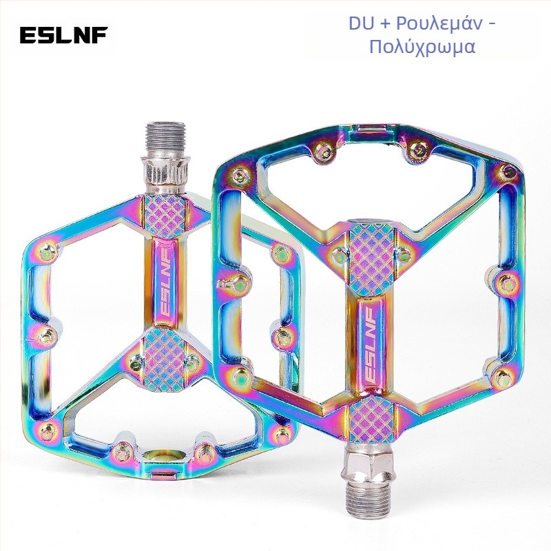 Πεντάλ ποδηλάτου Eslnf για ποδήλατα βουνού και δρόμου, πεντάλ από κράμα αλουμινίου, αντιολισθητικά, γρήγορης απελευθέρωσης, διπλό ρουλεμάν Du, πολύχρωμα