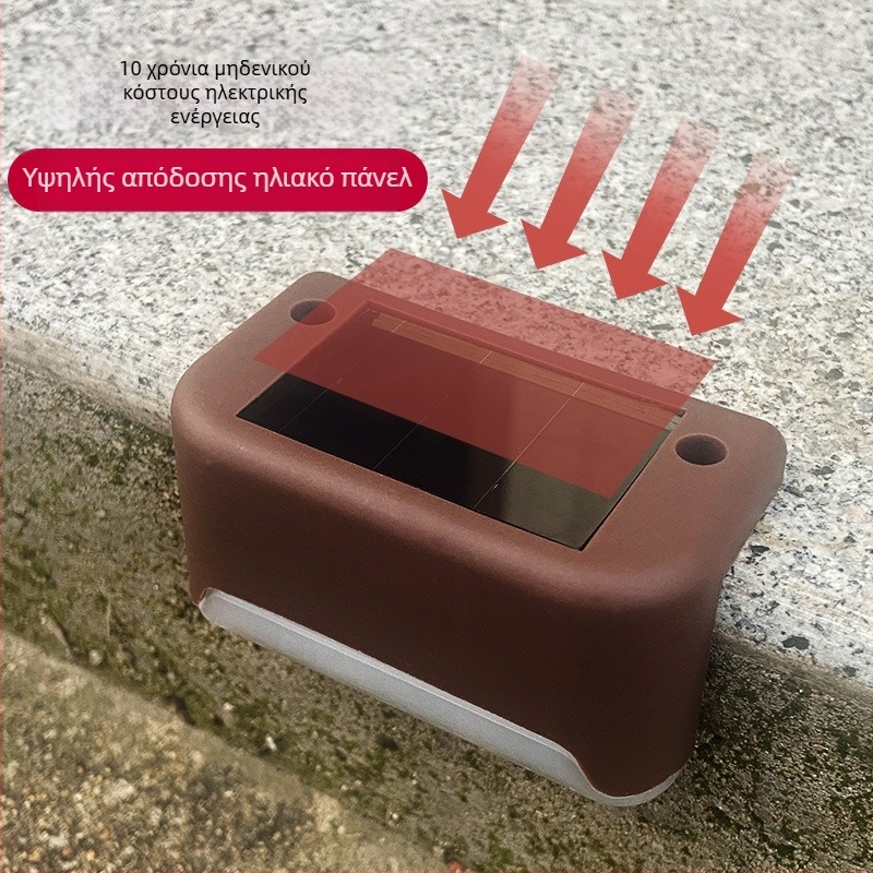 Ηλιακό εξωτερικό φωτιστικό κήπου, διάταξη σπιτιού, αδιάβροχο φωτιστικό σκαλοπατιών, φωτισμός φράχτη, διακοσμητικό φωτιστικό