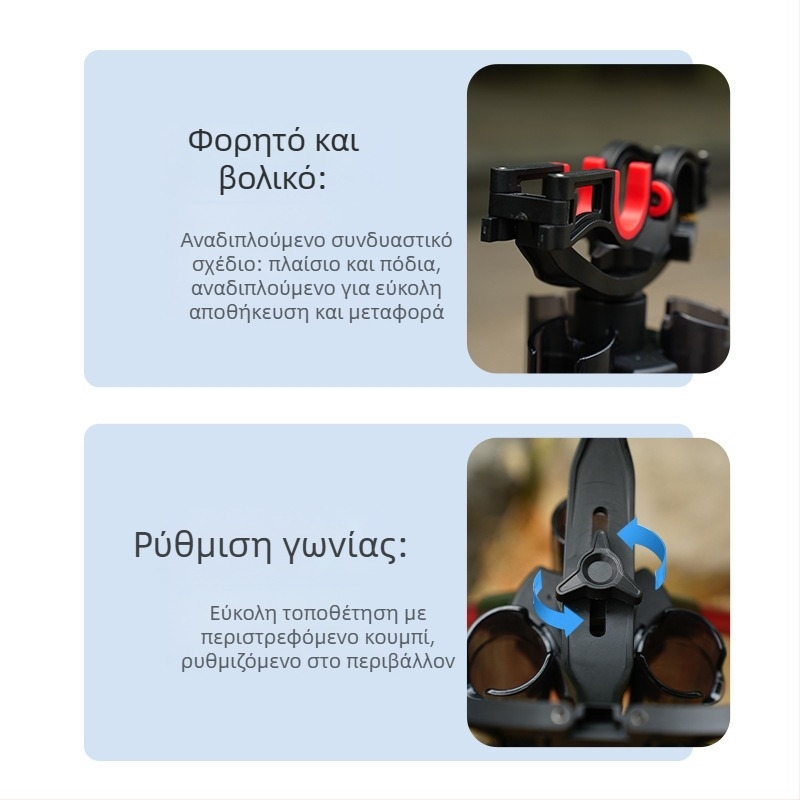 Διπλή βάση καλαμιού ψαρέματος Fortress, τριγωνική βάση από κράμα αλουμινίου, φορητή βάση καλαμιού Luya, βάση καλαμιού ψαρέματος, βάση μπαταρίας για καλάμι ψαρέματος Sea Rod