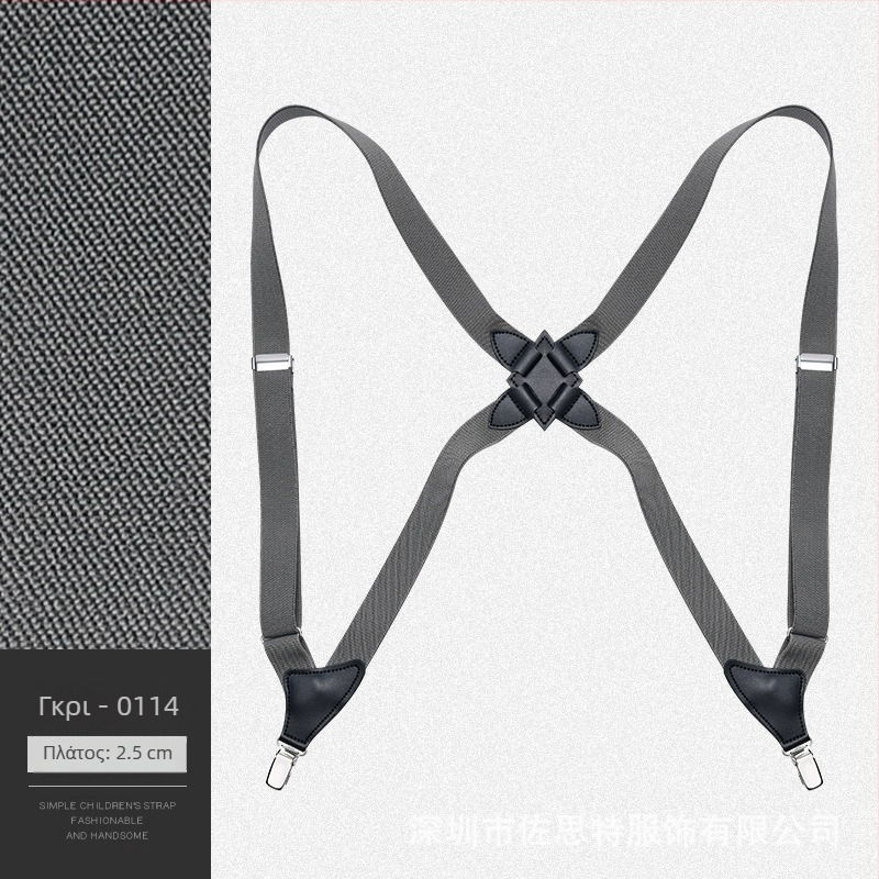 Ανδρικό Νυφικό με Πλαϊνά Κλιπς και Λουράκια, Υψηλή Ελαστική Λωρίδα για Παχουλά Άτομα, Διακριτικό Ευρωπαϊκό Στυλ, Ρετρό, Καθημερινό, Λουράκι, 8 Λουράκια