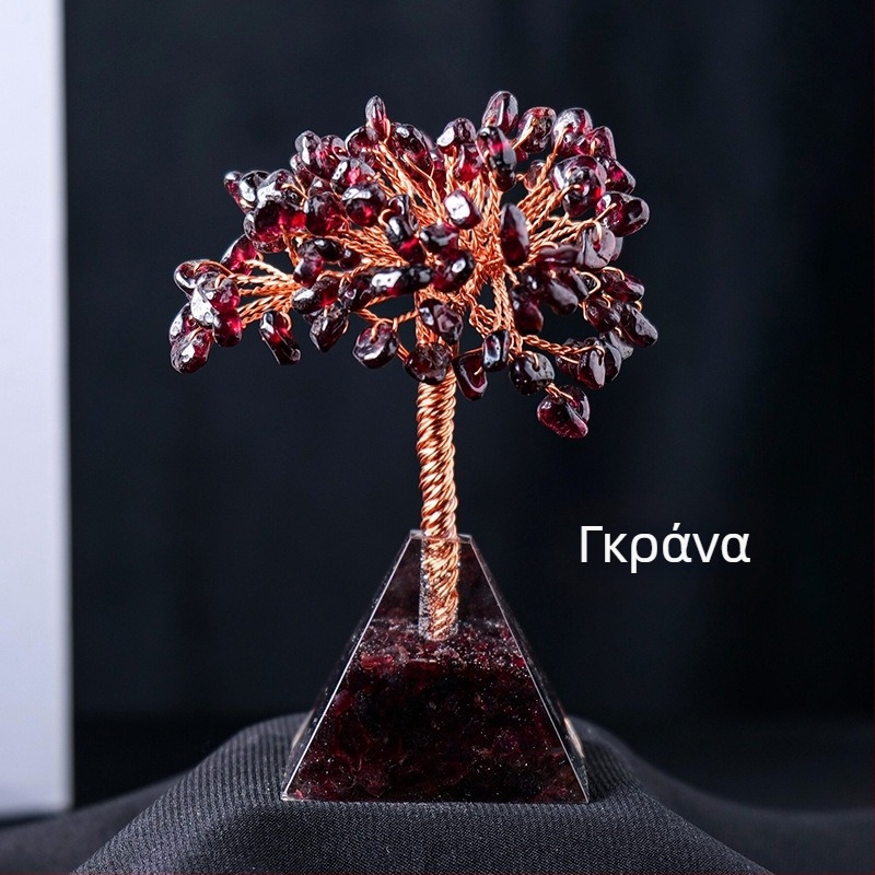 Διασυνοριακή Ζεστή Πώληση Φυσικό Κρυστάλλινο Χαλίκι Πλούτος Δέντρου Κόλλα Ρητίνης Πυραμίδα Βάσης Σαλόνι Διακόσμηση Σπιτιού Στολίδια Διακόσμησης Σπιτιού