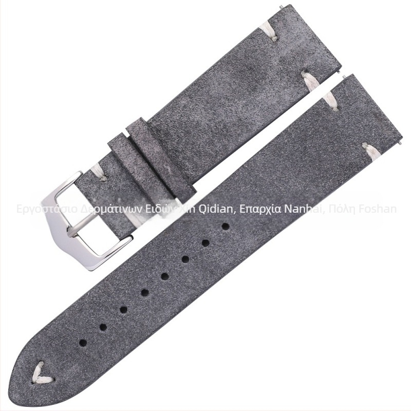 Νέο έγχρωμο ρολόι βελούδου με χειροποίητο δερμάτινο ρολόι 20mm 22mm με βελούδινο δέρμα