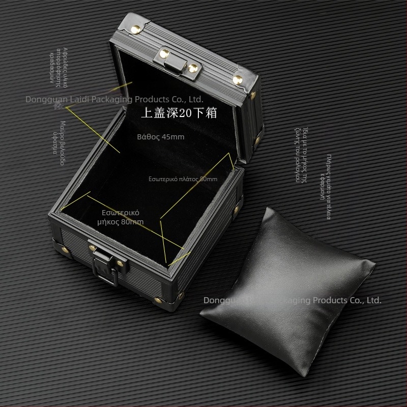 Αδιαφανές κουτί ρολογιών από κράμα αλουμινίου, κουτί συσκευασίας μαύρης οθόνης πολλαπλών θέσεων, κινητό κουτί αποθήκευσης ρολογιών με χωρίσματα, μπορεί να αποσταλεί για λογαριασμό άλλων