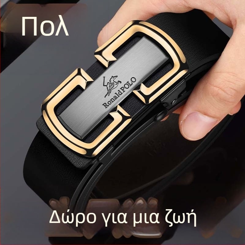 Ζώνη Platinum Paul για άνδρες, από γνήσιο δέρμα, με αυτόματη αγκράφα, επαγγελματική, casual, υψηλής ποιότητας, νέα ανδρική ζώνη