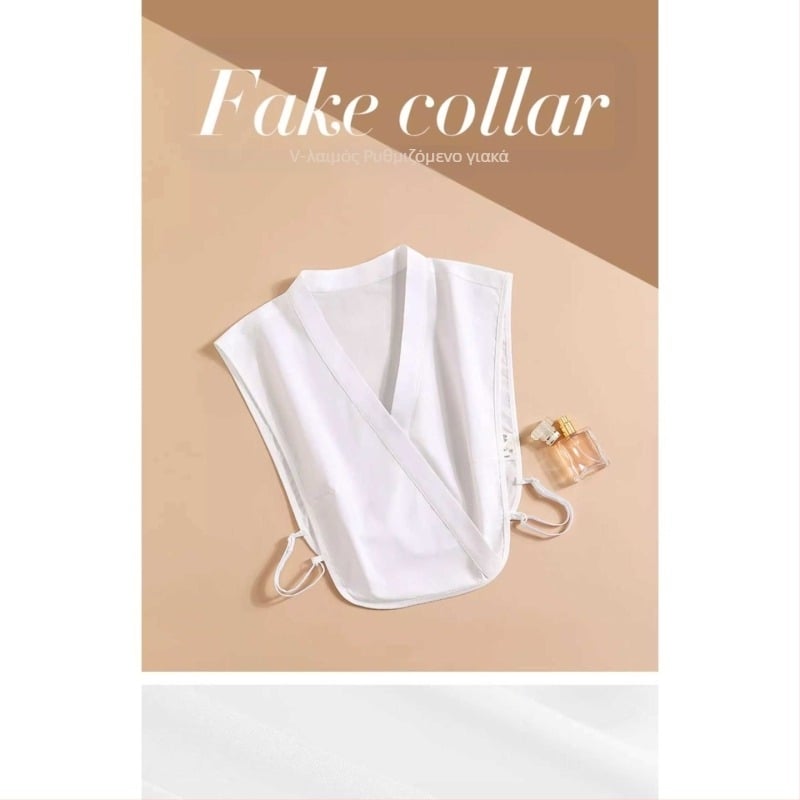 Φθινοπωρινό και Χειμερινό Διακοσμητικό Πουκάμισο με V-Neck και Ψεύτικο Γιακά, Λευκό, Απλό, Πολυλειτουργικό Βασικό Πουκάμισο, Ανθεκτικό στις Ρυτίδες, με Ψεύτικο Γιακά