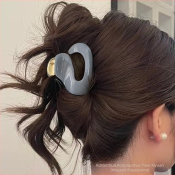 Νέο κλιπ μαλλιών με οξικό οξύ, ακανόνιστο μεταλλικό κλιπ μαλλιών με μισή λαβή, κλιπ μαλλιών Temperament, κλιπ μικρής λαβής, κλιπ μαλλιών με ουρά πεύκου, κλιπ καρχαρία